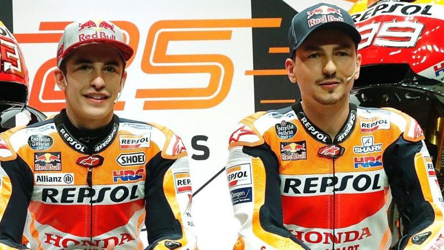 Marc Márquez, junto a Jorge Lorenzo