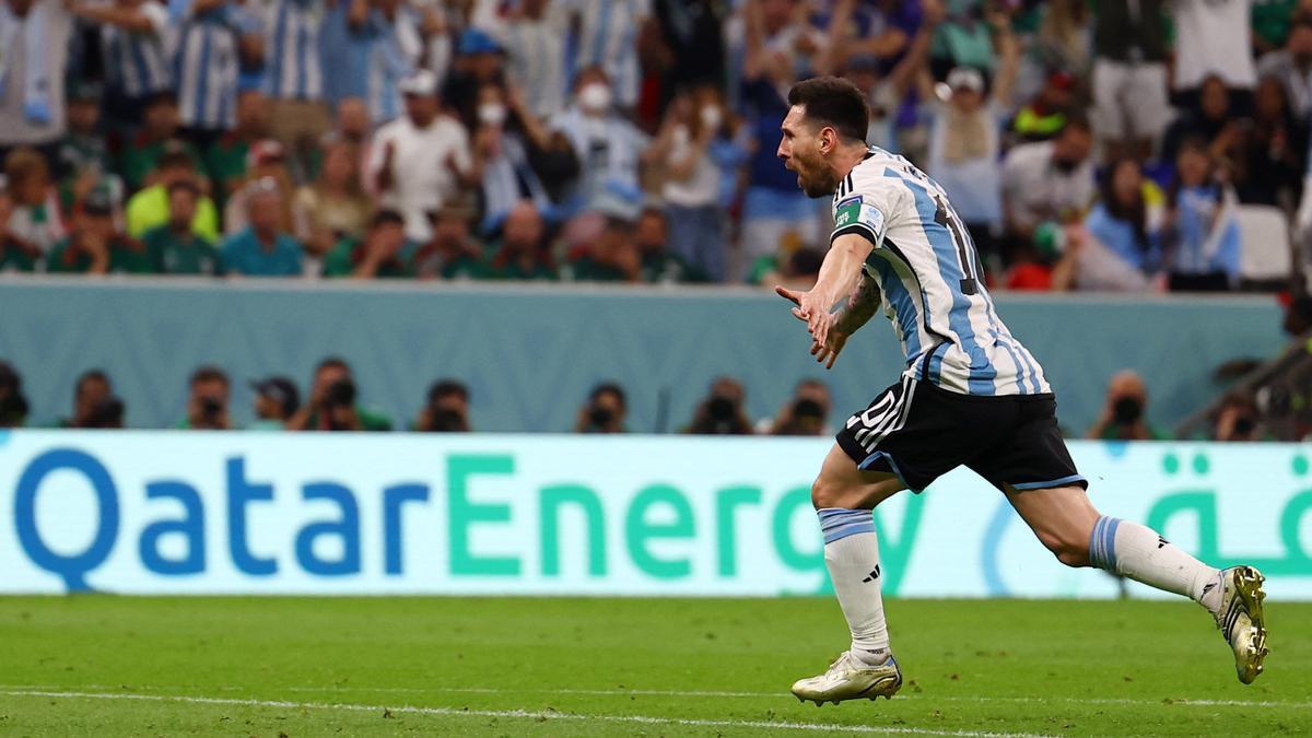 Messi, celebrant el seu gol.