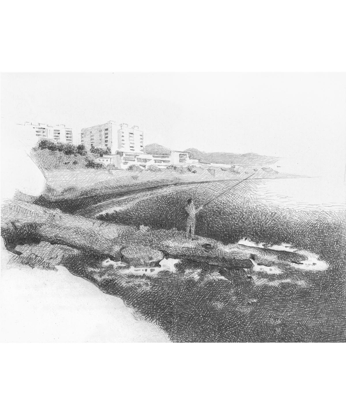 Uno de los dibujos del libro de Vicente Ferrero "De la Mariola al mar"