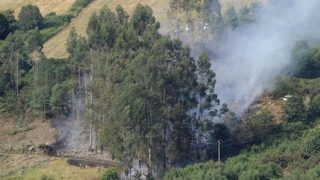Incendio en un eucaliptal de Refoxos. |  Bernabé/Javier Lalín