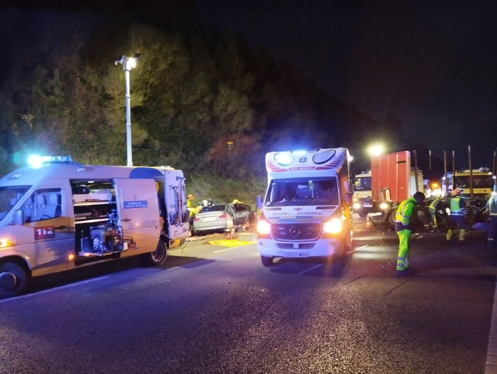 Accidente en la Autovía del Cantábrico