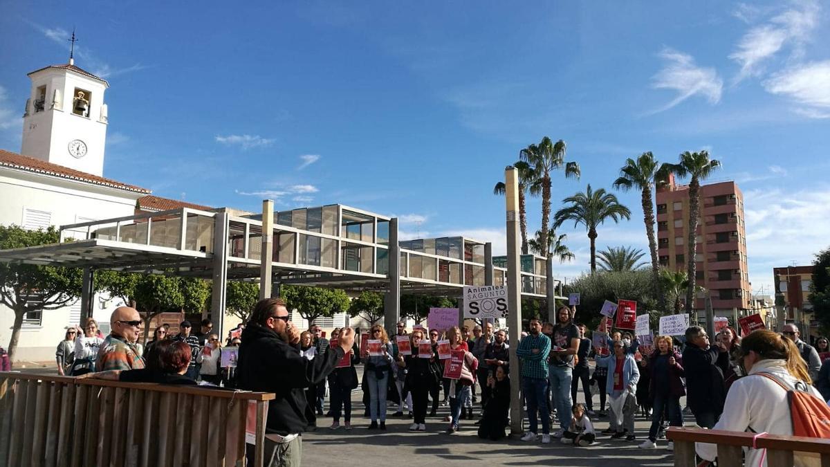 Un momento de la protesta.