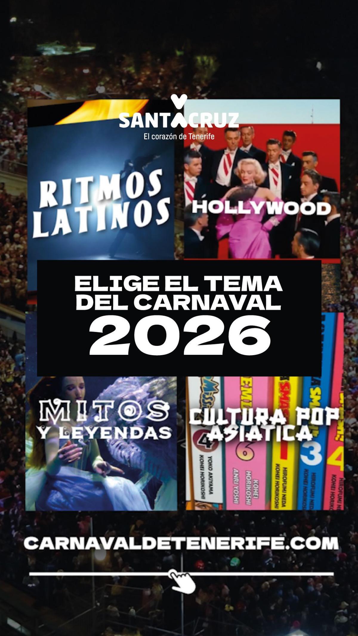 Temas propuestos para el Carnaval 2026 en Santa Cruz de Tenerife