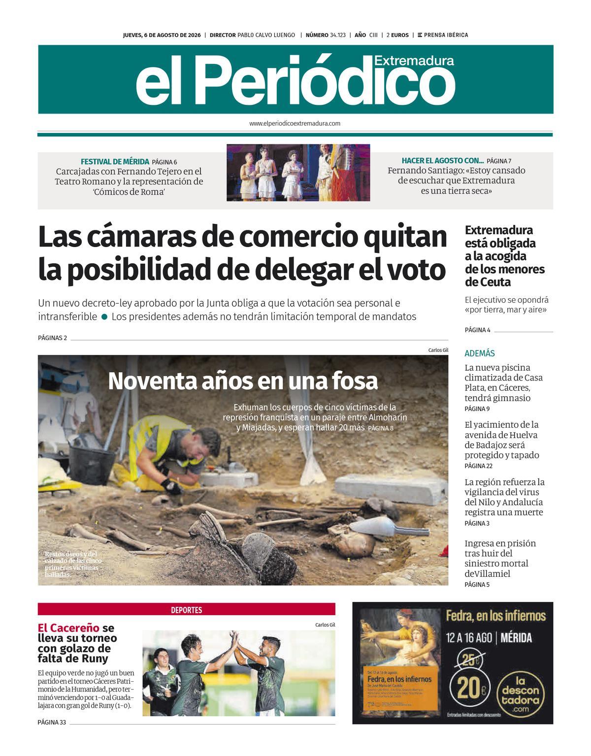 Consulta la portada correspondiente al día 06 de agosto de 2026