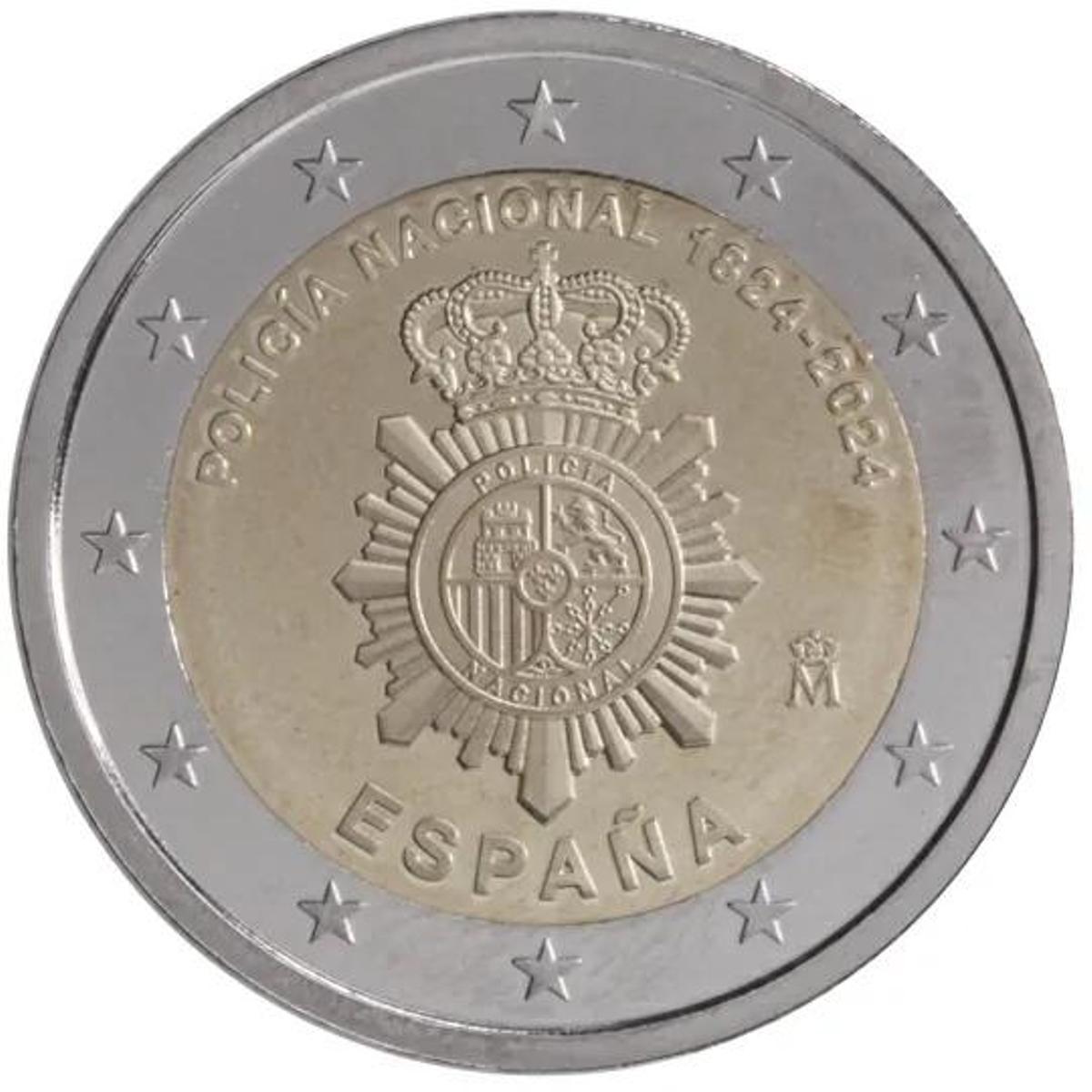 Moneda de dos euros de la Policía Nacional