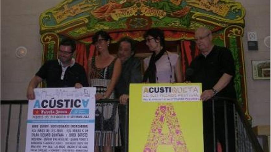 Responsables del festival i dels museus, ahir amb Pascal Comelade a la roda de premsa a Figueres.