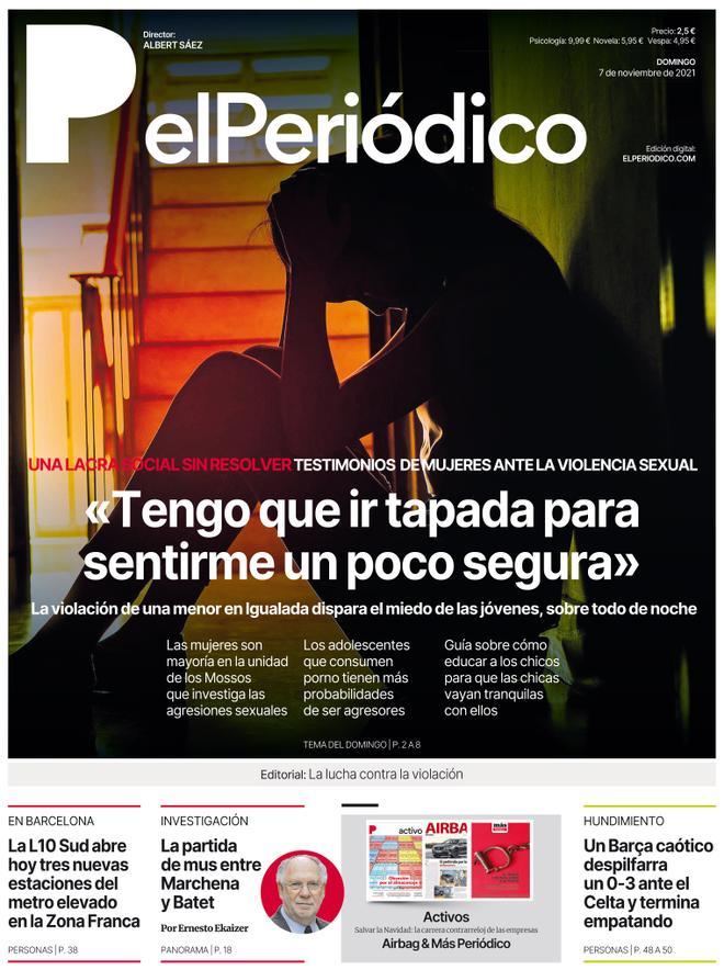 La portada d’EL PERIÓDICO del 7 de novembre del 2021