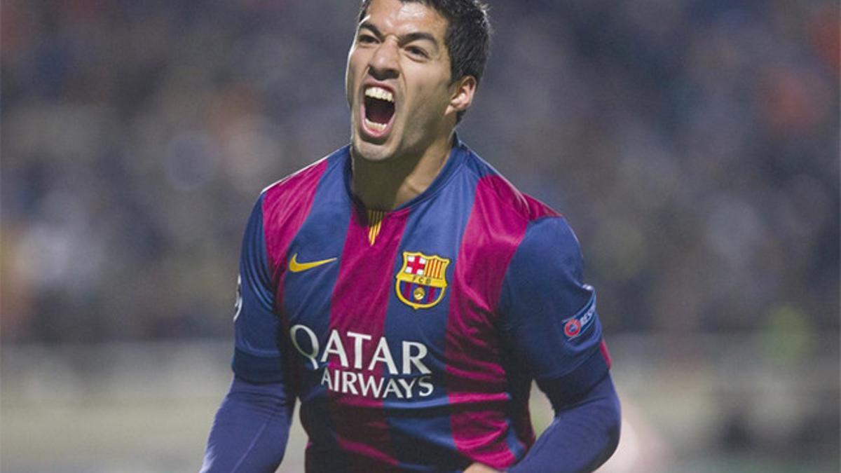 Luis Suárez celebró así su primer gol como barcelonista