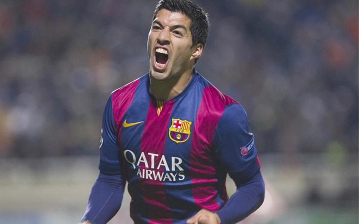 Luis Suárez celebró así su primer gol como barcelonista