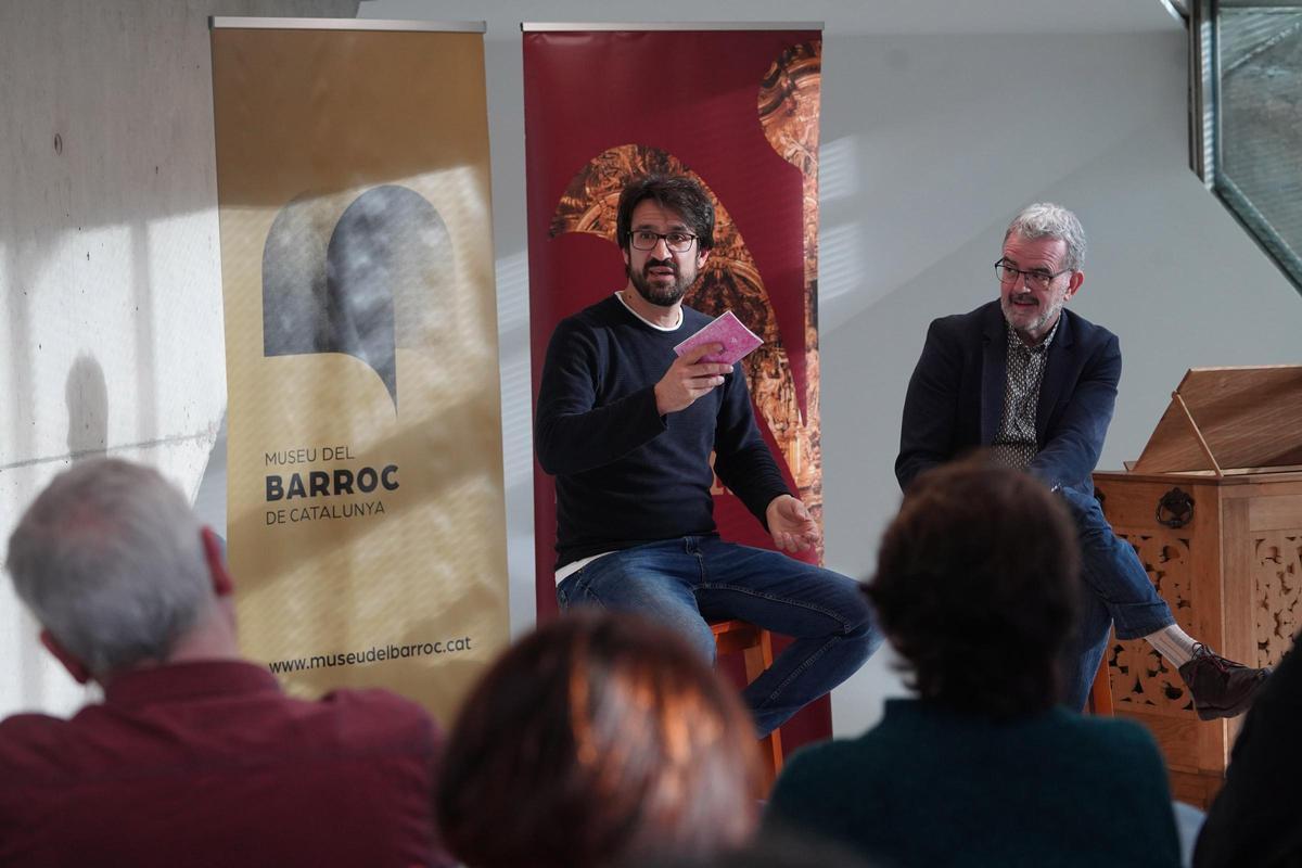 Per l'esquerra, Josep Barcons i Jaume Badia, durant la presentació pública del festival