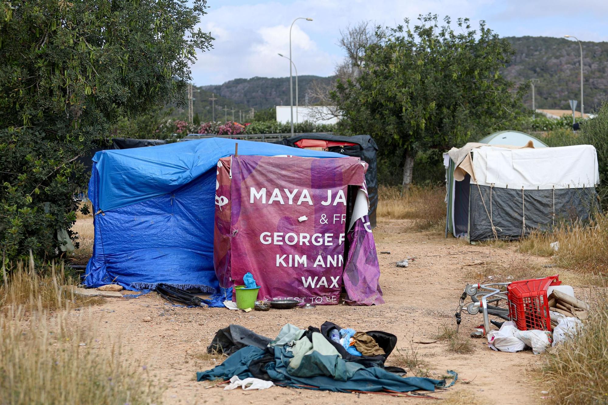 Poblado chabolista en la zona del recinto ferial de Ibiza