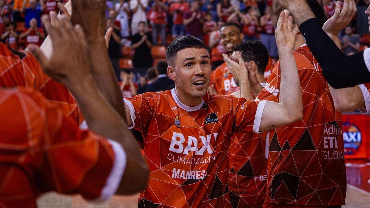 Dani Pérez, en el seu darrer partit al Nou Congost com a jugador del Manresa