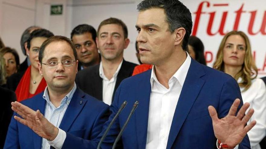 Sánchez, en la compareixença que va fer a la seu del PSOE, al carrer Ferraz, per valorar els resultats del 20-D, diumenge passat