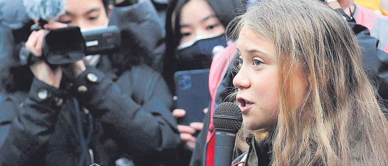 Greta Thunberg habla en la conferencia sobre cambio climático de la ONU celebrada en Glasgow en noviembre de 2021.