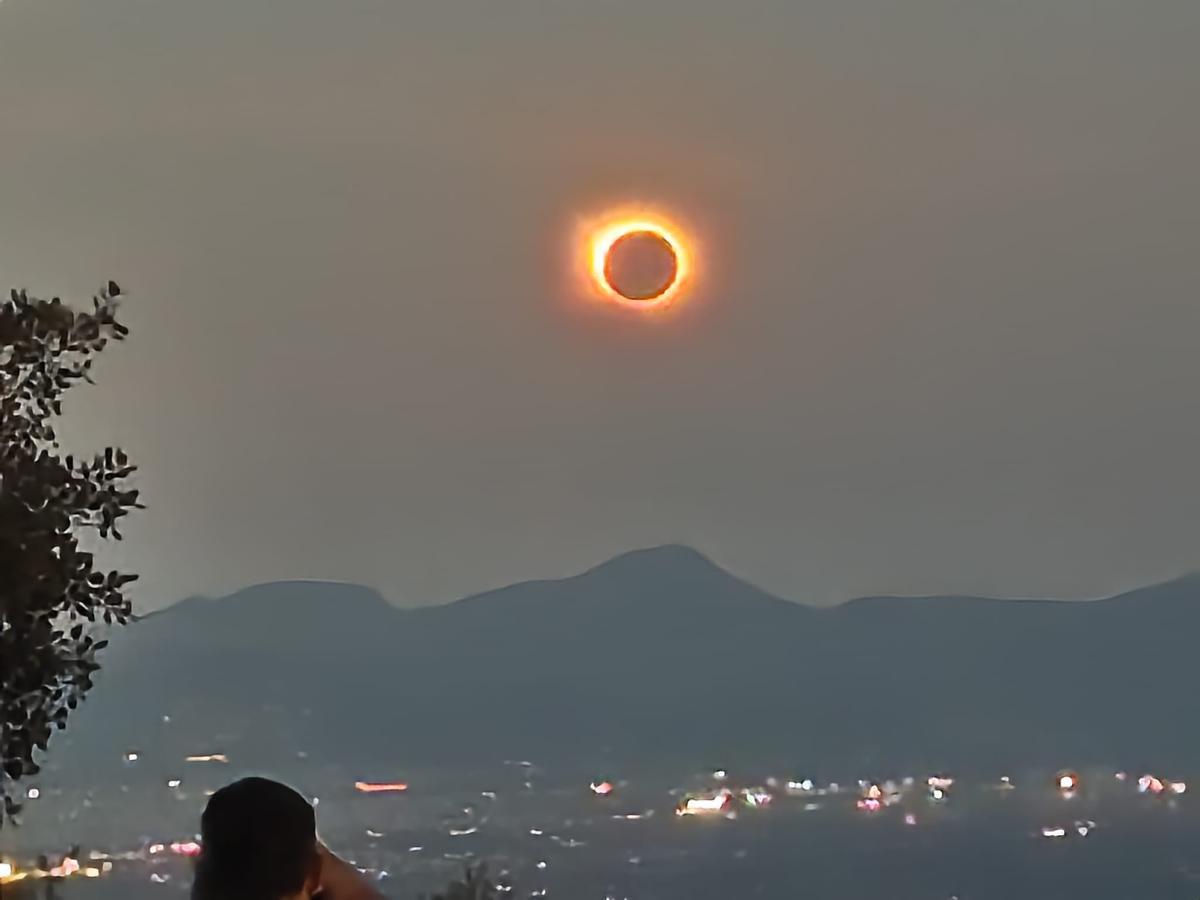 El eclipse desde Algaida.