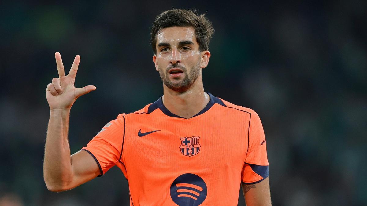 Ferran Torres celebra su 'hat trick' frente al Betis en La Cartuja.