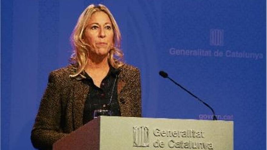 La portaveu del Govern, Neus Munté, ahir després de la reunió setmanal del Consell Executiu a la Generalitat.