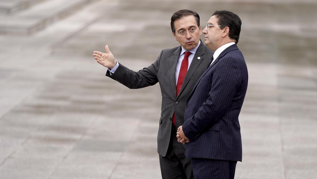 osé Manuel Albares y Nasser Bourita, ministros de Exteriores. XIII Reunión de Alto Nivel España - Marruecos.