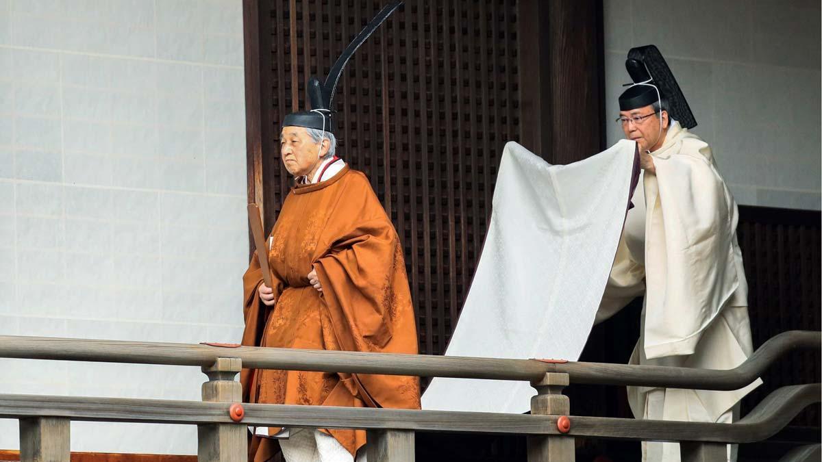 Perfil del emperador Akihito. En la imagen, en un ritual previo a la ceremonia de su abdicación.