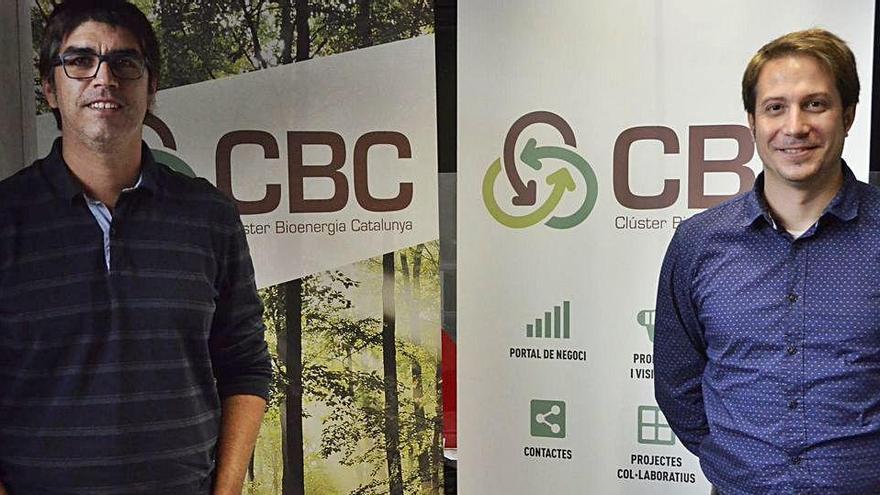 Jordi Tarradas, gerent de Boscat, i Marc Cortina, del Clúster de Bioenergia de Catalunya