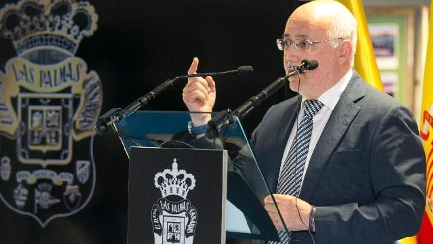 Antonio Morales, durante el almuerzo institucional de la clausura de la temporada.