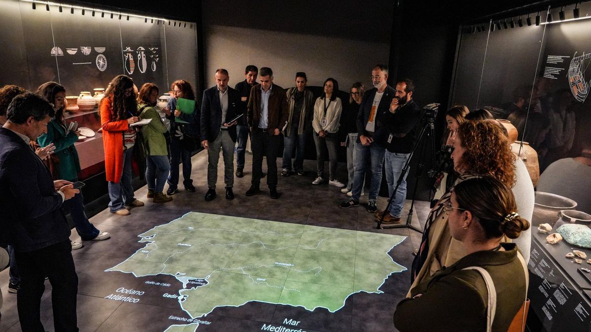 El vídeo mapping en la nueva sala de Protohistoria del Museo Arqueológico de Badajoz.