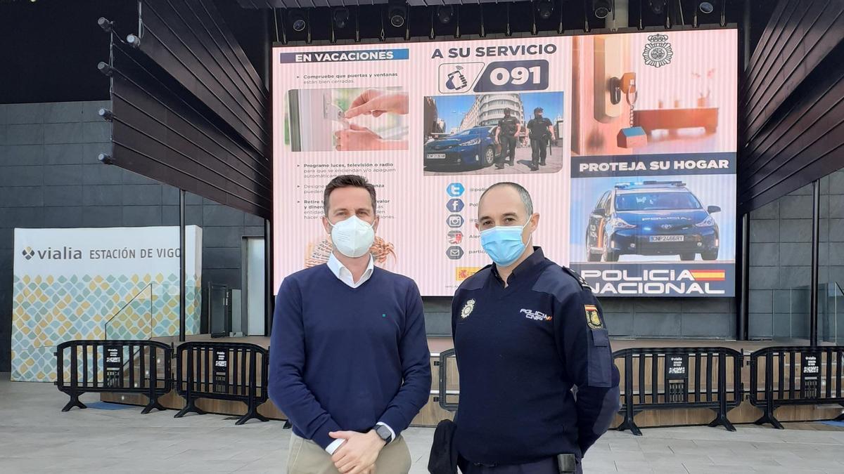 Vialia y Policía Nacional unen fuerzas a través de estas proyecciones para minimar delitos en Vigo.