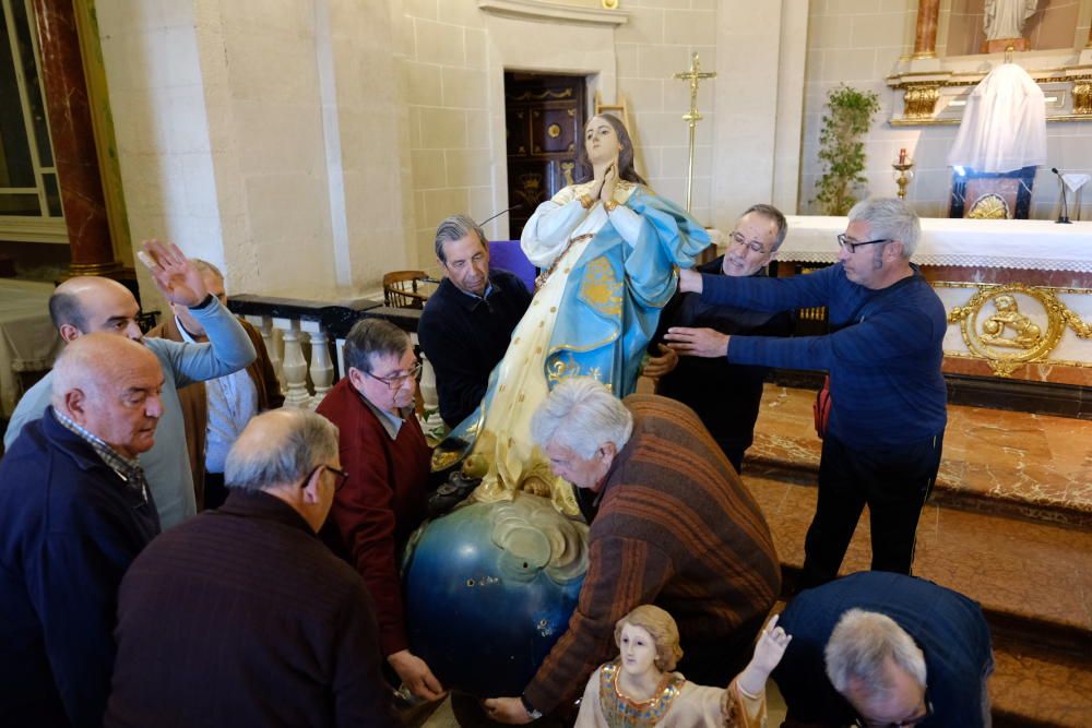 La talla de la patrona será restaurada a los 80 años de su llegada a Monforte