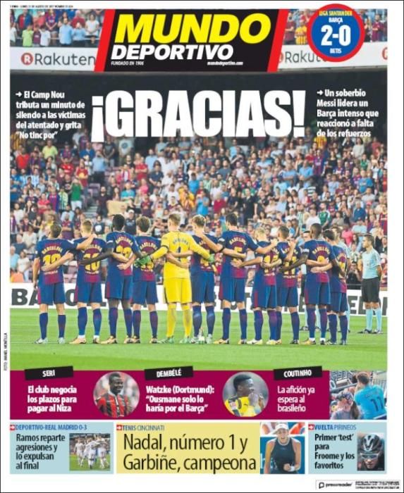 Portadas deportivas del lunes 21 de agosto