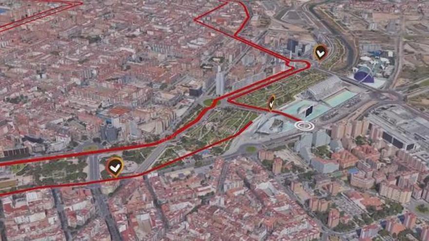 El recorrido del Maratón Valencia 2016 en 3D