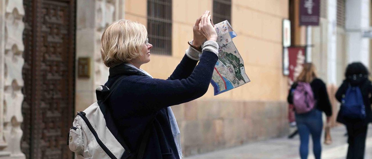 Turistas en el Centro de Málaga, este pasado mes de enero.