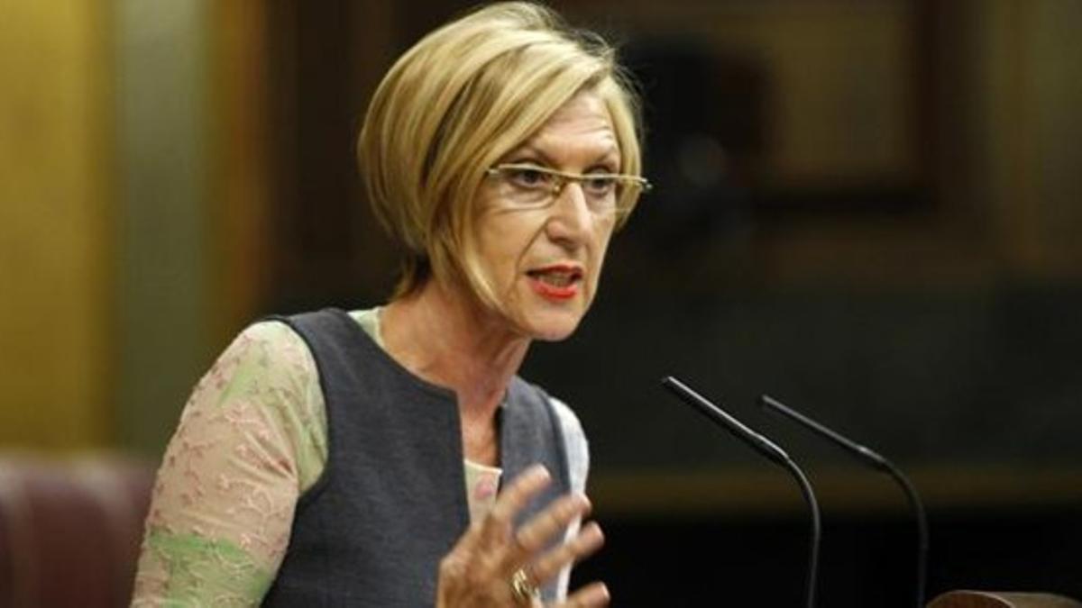 La portavoz de UPD, Rosa Díez, en un pleno del Congreso.