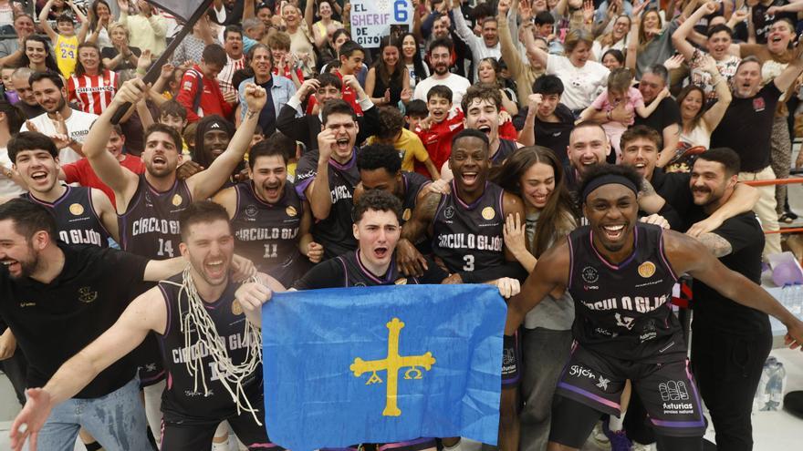 A la segunda, la vencida: el Círculo Gijón Baloncesto gana al Aridane y sube a Segunda FEB