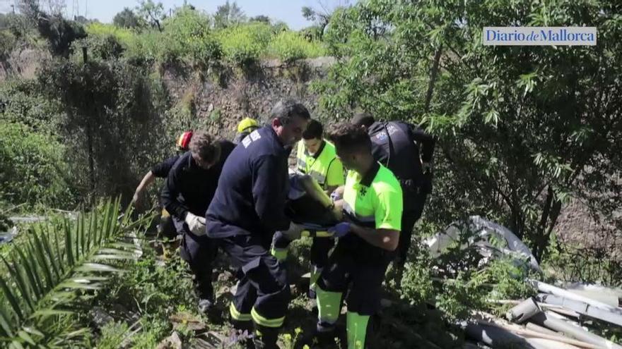 Rescatan a un hombre que cayó al torrente de na Bàrbara