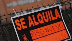 Cartell d’un habitatge de lloguer.