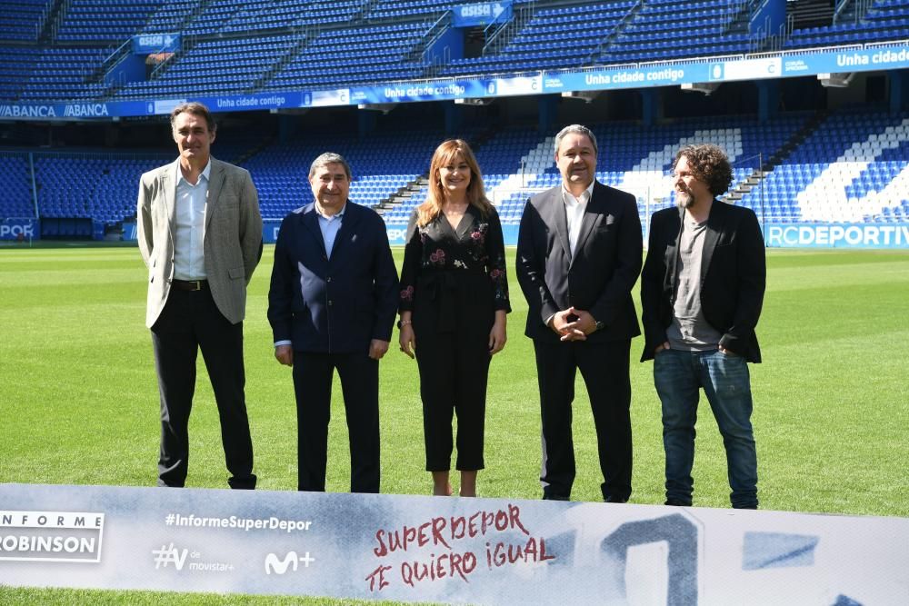 El presidente del Deportivo, Tino Fernández, y el expresidente Augusto César Lendoiro, entre los invitados al preestreno del reportaje 'Informe Robinson: Superdépor, te quiero igual'.