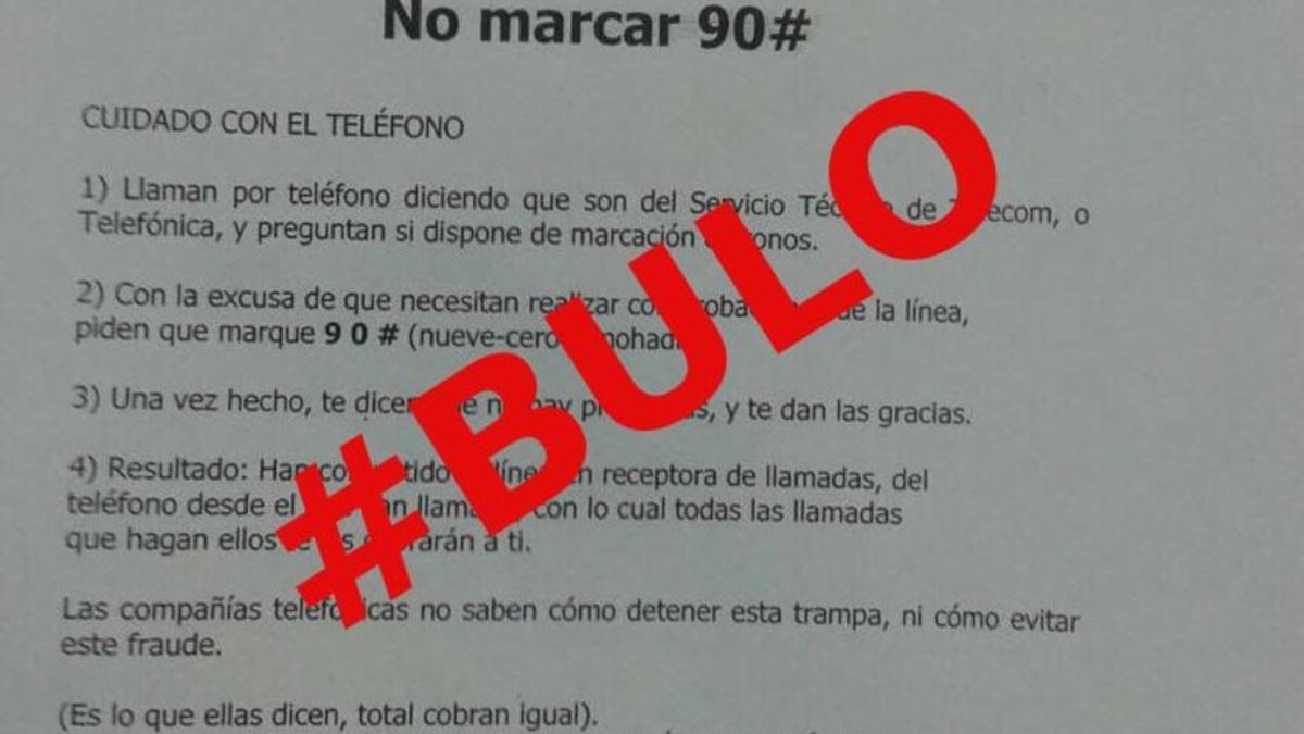 El bulo de la llamada que te pide marcar el 90#