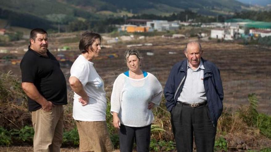 Vecinos de Serín, ayer, con su presidente vecinal, Luis Junquera, quinto por la izquierda.