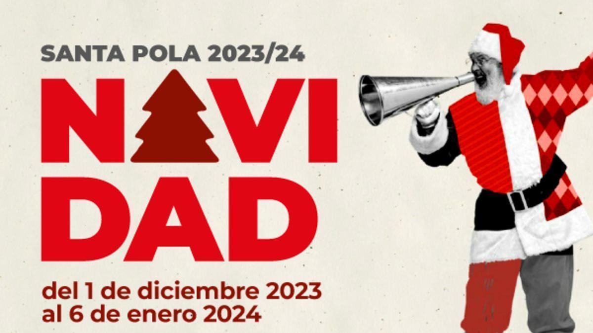 El simpático cartel que anuncia las Fiestas de Navidad de Santa Pola 2023