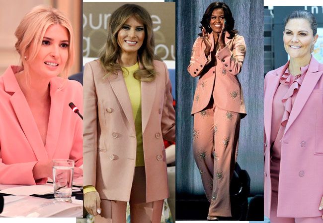 Los trajes rosas de Ivanka y Melania Trump, Michelle Obama y Victoria de Suecia