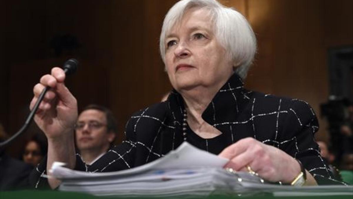 Janet Yellen, presidenta del Fed, en una comparecencia en el Senado.