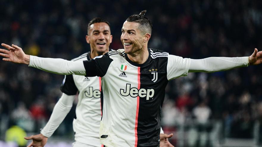 El delantero portugués Cristiano Ronaldo celebra un gol con la Juventus.