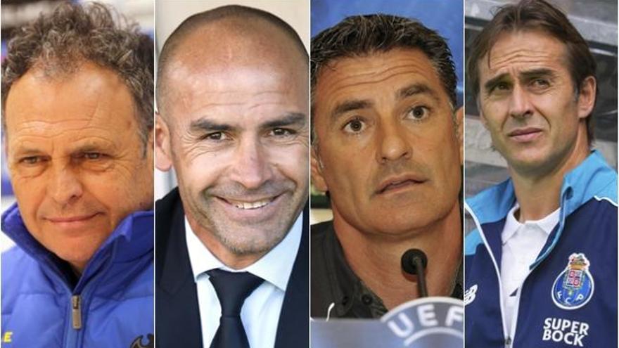 Caparrós, Jémez, Lopetegui y Míchel.