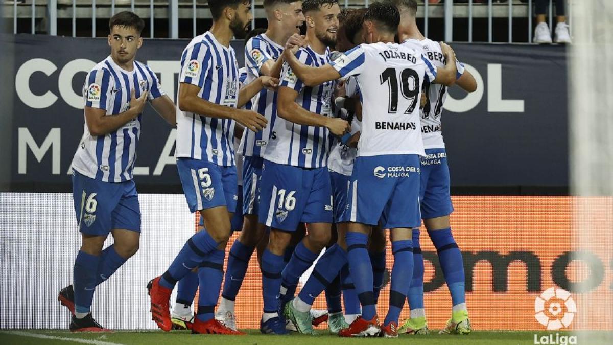 Los blanquiazules celebran el gol al Zaragoza en la primera vuelta.