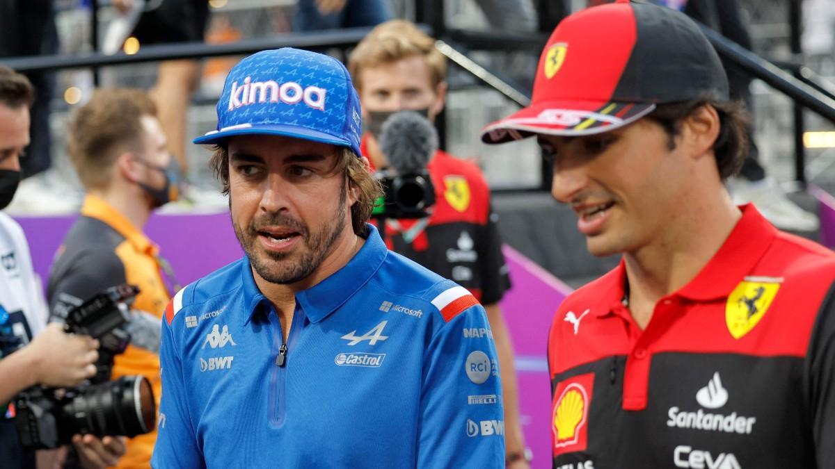 Alonso, antes de la carrera junto a Carlos Sainz