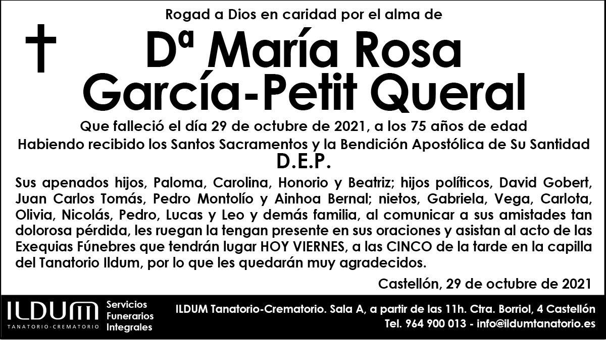 Dª María Rosa García-Petit Queral