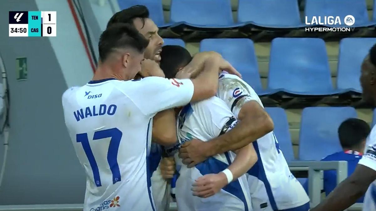El 1-0 del Tenerife en el Tenerife 2-0 Castellón de la jornada 22 de LaLiga Hypermotion