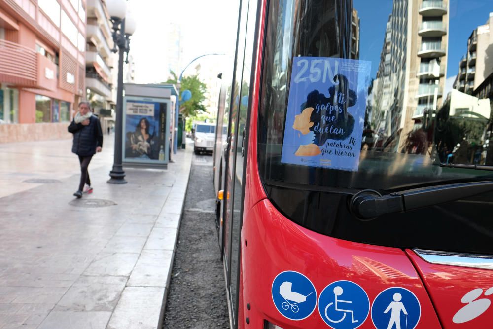 Autobuses contra la violencia machista en Alicante