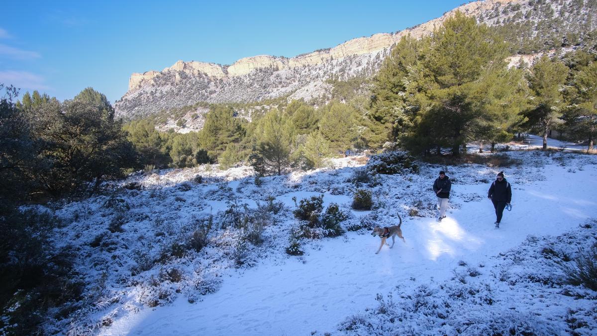 Nieve en el Xorret de Catí, entre Castalla y Petrer, la semana pasada