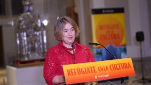 Rivera de la Cruz durante la presentación de la programación de Refúgiate en la Cultura.